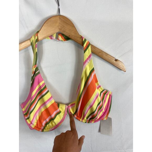 NWT Esprit Striped Bikini Top Size Medium - Picture 2 of 6